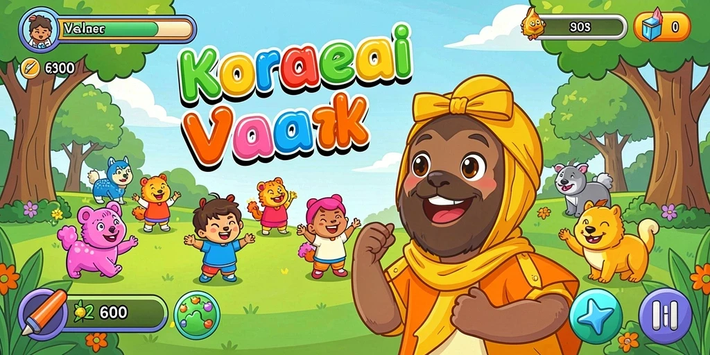 Menampilkan tampilan utama game LAVOWIN yang penuh warna.