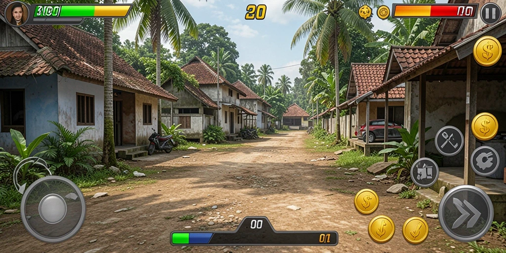 Screenshot menunjukkan tampilan permainan slot yang penuh warna.